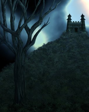 Dark Spooky Fairytale Background clipart