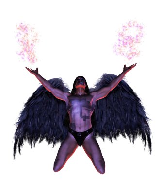 Male Angel Kneeling clipart