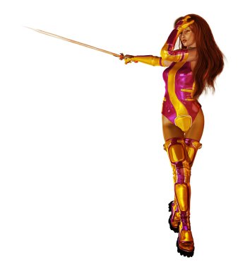 Female Sci Fi Warrior clipart