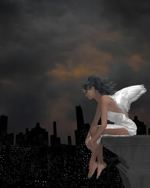Angel On A Ledge — Stock Photo, Image