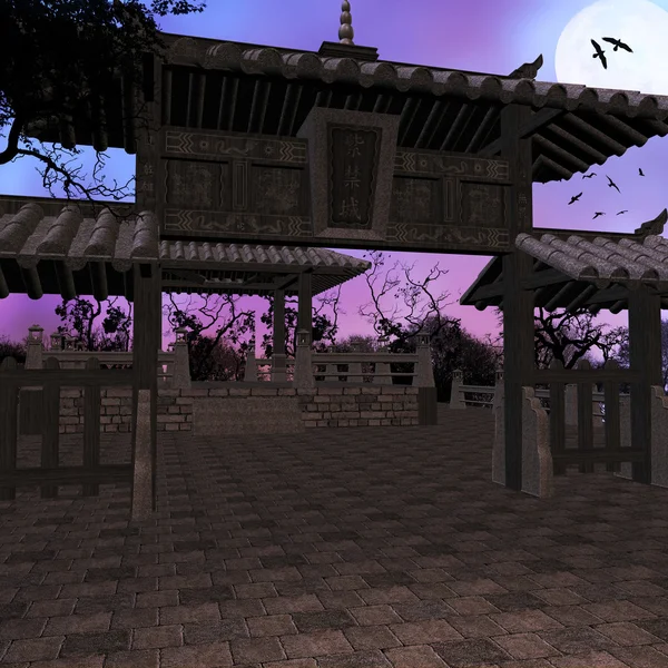 Asiático templo fundo — Fotografia de Stock
