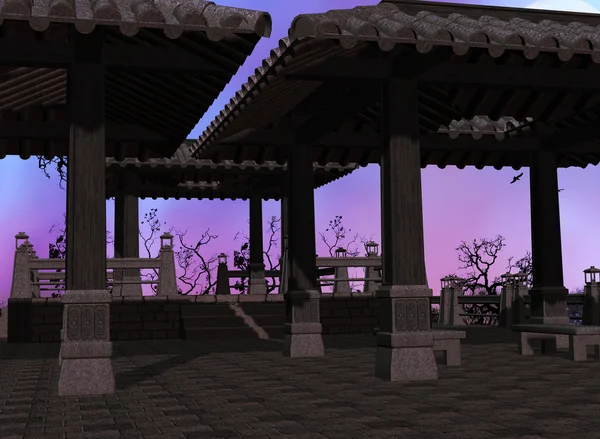 Asiatiska tempel bakgrund — Stockfoto