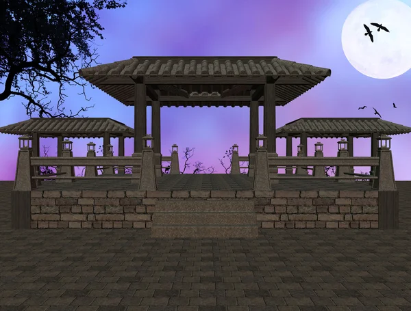 Asiatische Tempel Hintergrund — Stockfoto