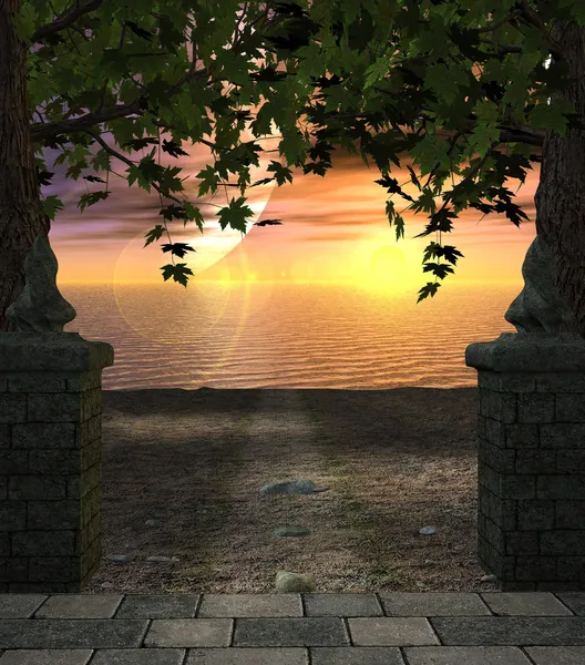 Sunset Outdoor Background — Stock Photo, Image