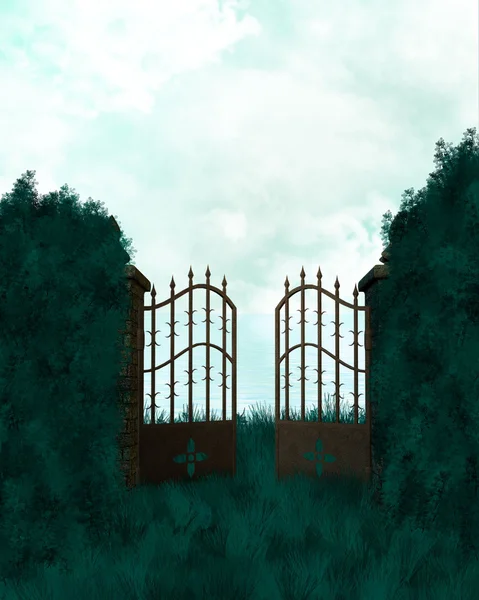 Fundo do portão ao ar livre — Fotografia de Stock