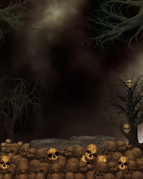 Spooky Dark Skull Background — Stock Photo, Image