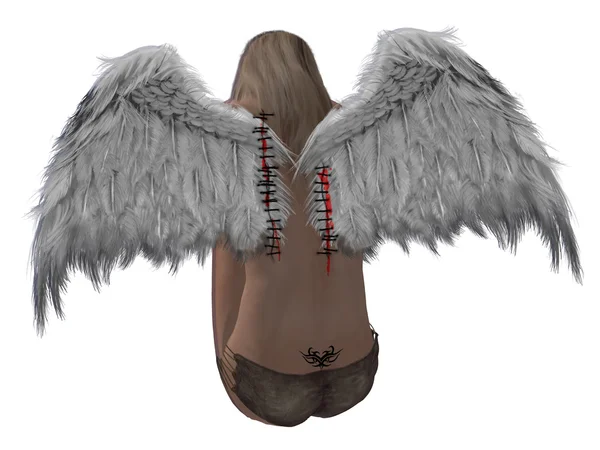 Sitched 翼とブロンドの髪の天使 — ストック写真