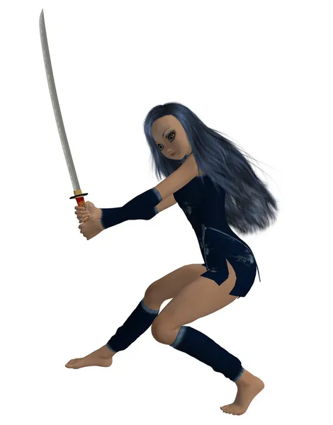 Menina segurando uma espada — Fotografia de Stock