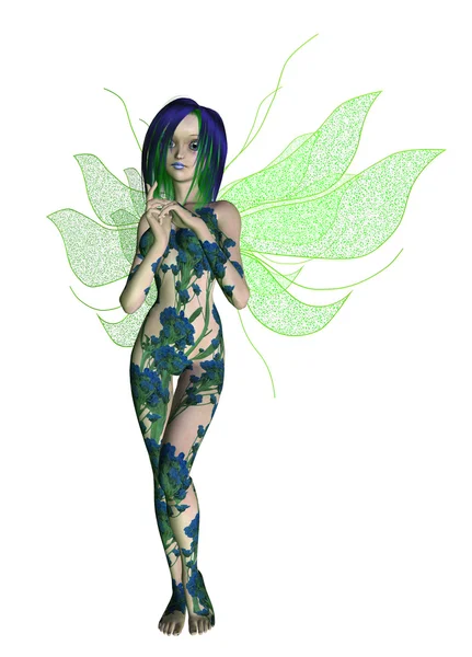 Blue Green Flower Fairy — Stock Photo, Image