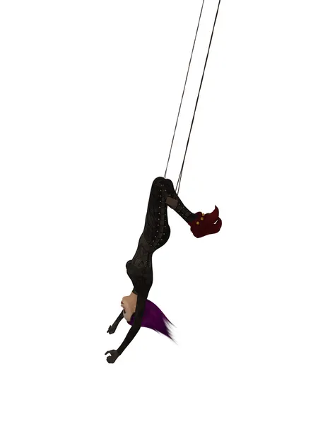 stock image Clown Hanging Upside Down On A Trapeze