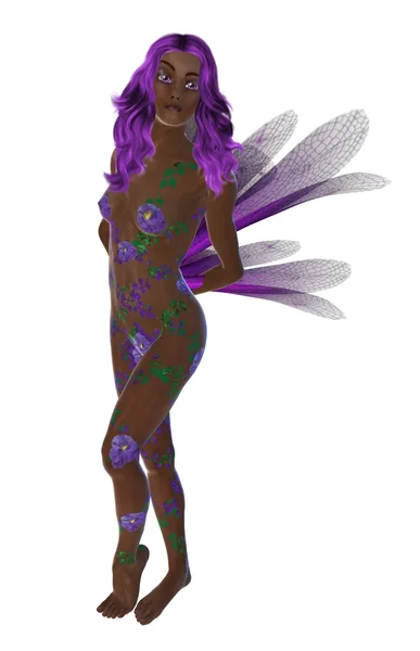 紫の花の妖精 — ストック写真