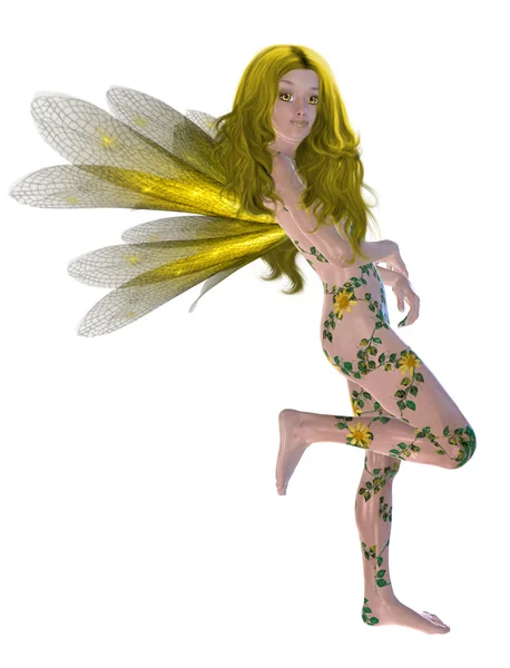 黄色の花の妖精 — ストック写真