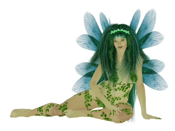Translucent Blue Green Fairy — Stock Photo, Image