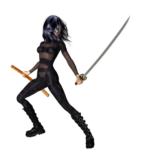 Donna con una spada in mano — Foto Stock
