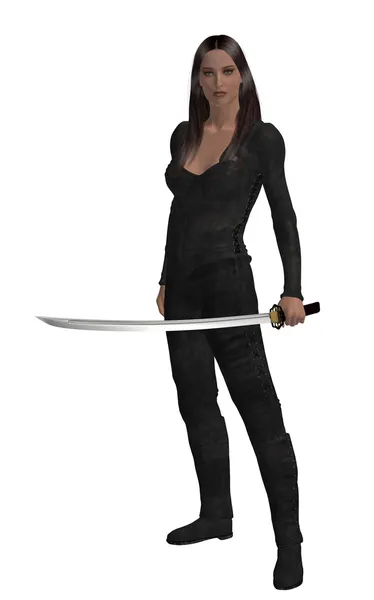Vrouw met een zwaard — Stockfoto