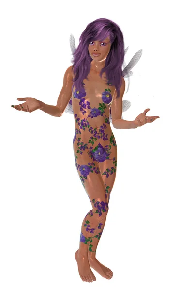 Purple Flower Fairy Royaltyfria Stockfoton