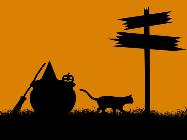 Sylwetka ilustracji Halloween — Zdjęcie stockowe