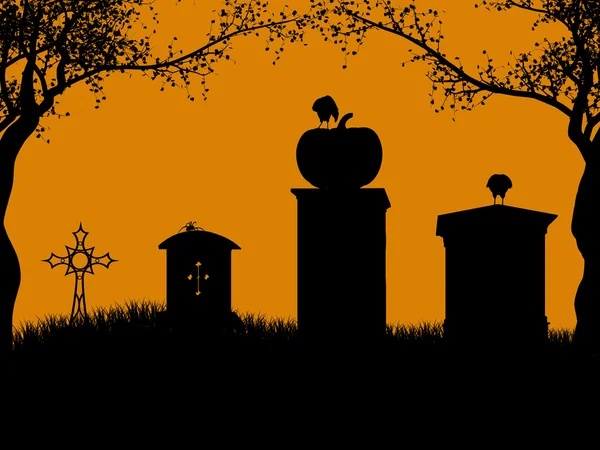 Silhouette der Halloween-Illustration — Stockfoto
