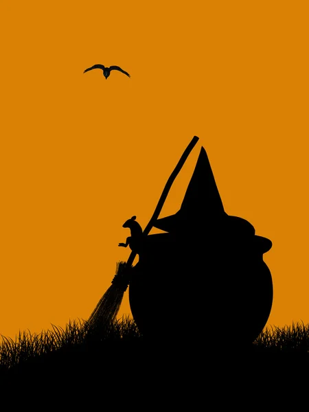 Halloween ilustrace silhouette — Stock fotografie