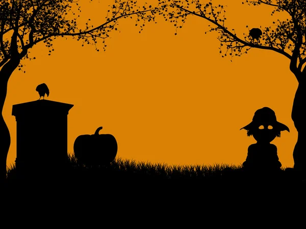 Halloween illusztráció sziluett — Stock Fotó