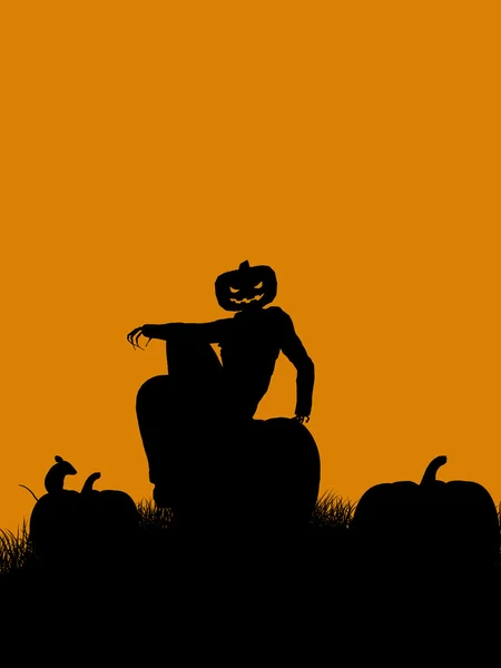 Cadılar Bayramı illüstrasyon siluet — Stok fotoğraf