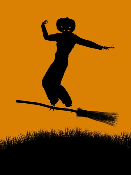 Silhueta de ilustração de Halloween — Fotografia de Stock