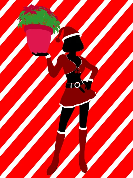 Natale Shopping Silhouette Illustrazione — Foto Stock