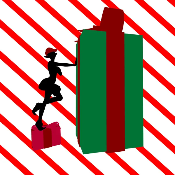 Boże Narodzenie zakupy sylwetka ilustracja — Zdjęcie stockowe