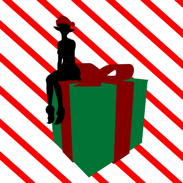 Christmas Shopping Silhouette Illustration — Stock Photo, Image
