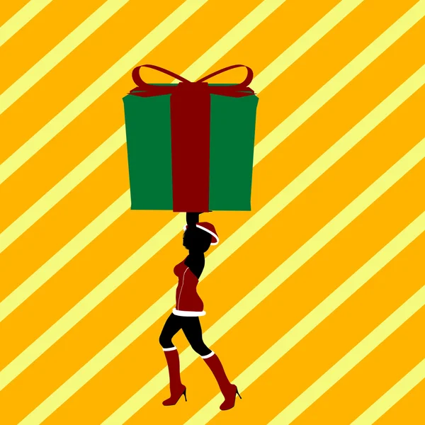 Noel alışveriş siluet çizimi — Stok fotoğraf