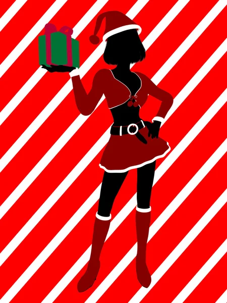 Natale Shopping Silhouette Illustrazione — Foto Stock