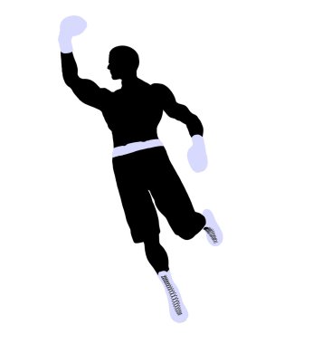 erkek boxng illüstrasyon siluet
