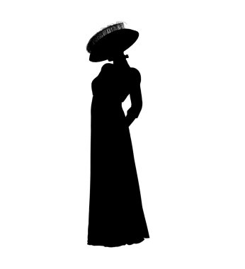 Female Victorian Illustration Silhouette clipart