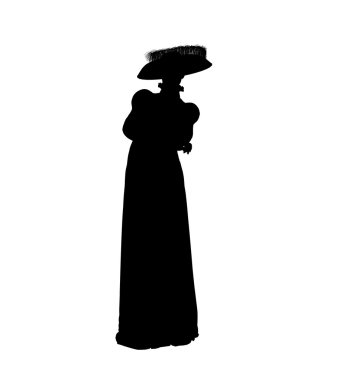 Female Victorian Illustration Silhouette clipart