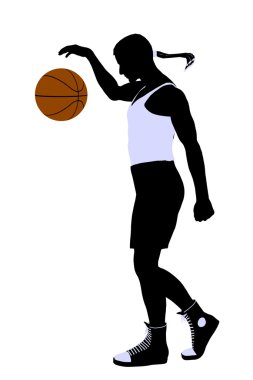 African American Basketball Player Illustration clipart