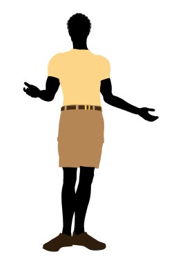 Gündelik elbise Afro-Amerikan illüstrasyon silh