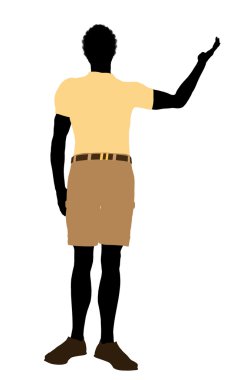 Gündelik elbise Afro-Amerikan illüstrasyon silh