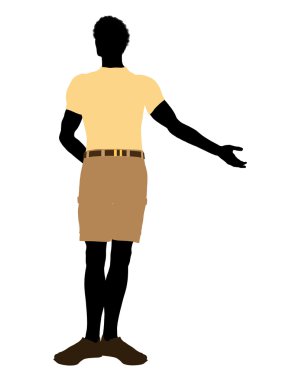 Gündelik elbise Afro-Amerikan illüstrasyon silh