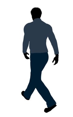 Gündelik elbise Afro-Amerikan illüstrasyon silh