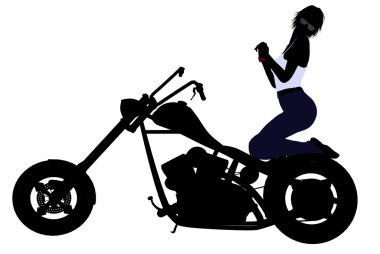 kadın motorcu siluet