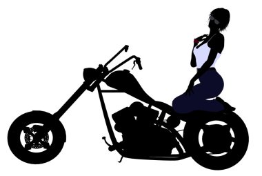 Female Biker Silhouette clipart