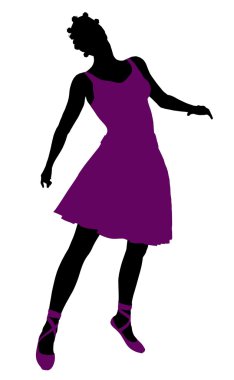 African American Female Ballerina Silhouette clipart