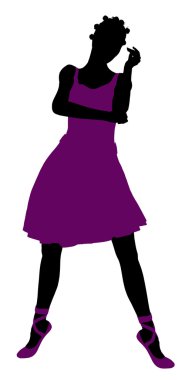 African American Female Ballerina Silhouette clipart