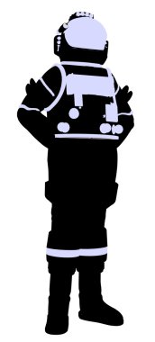 Female Astronaut Illustration Silhouette clipart