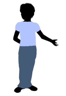 Beyaz çocuk illüstrasyon siluet