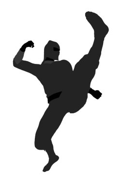 erkek ninja illüstrasyon siluet