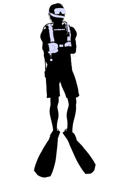 Silhouette d'illustration de plongeur masculin — Photo