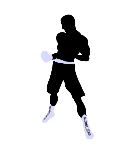 Sylwetka ilustracja mężczyzna boxng — Zdjęcie stockowe