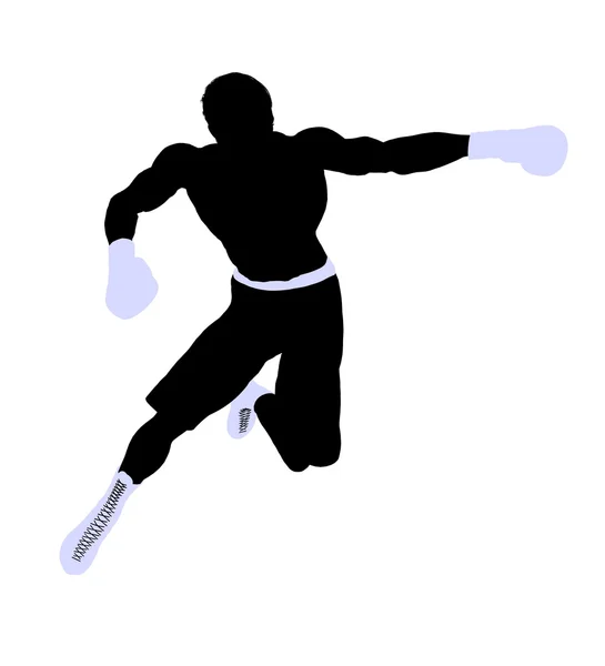 Mužské boxng ilustrace silhouette — Stock fotografie