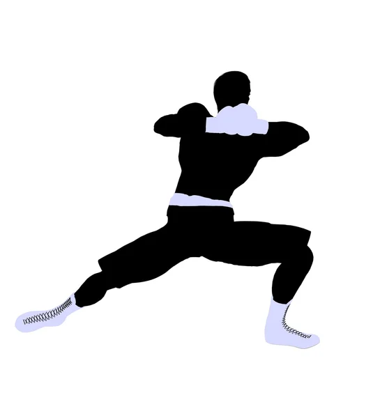 Manliga boxng illustration siluett — Stockfoto